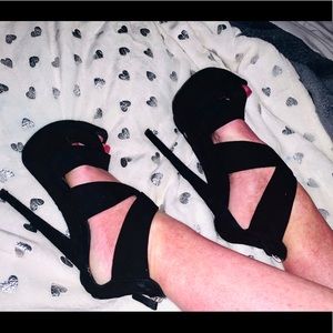 GIUSEPPE ZANOTTI ULTRA ARCH BLACK SUEDE STILETTOS